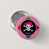 Kapitein & Pirates-vlag - Schaaleiland/partij Ronde Button 3,2 Cm (Voorkant /achterkant)