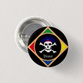 Kapitein & Pirates-vlag - Schaaleiland/partij Ronde Button 3,2 Cm (Voorkant /achterkant)