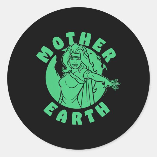 Kapitein Planeet en de Planeteers Earth Day Moeder Ronde Sticker (Voorkant)