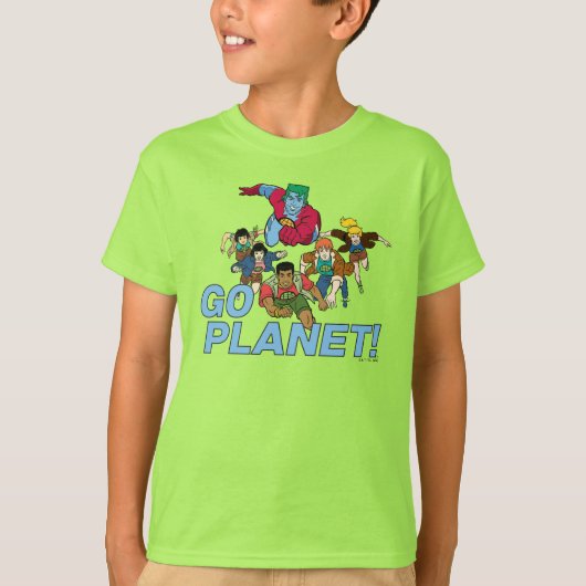 Kapitein Planet en de Planeteers - Ga Planet! T-shirt (Voorkant)