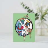 Kapitein Planet en Planeteers Circle Graphic Briefkaart (Staand voorkant)