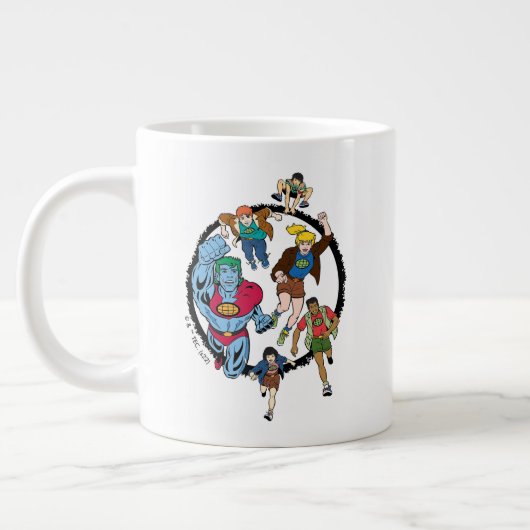 Kapitein Planet en Planeteers Circle Graphic Grote Koffiekop (Links)