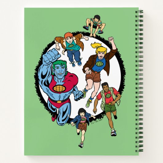 Kapitein Planet en Planeteers Circle Graphic Notitieboek (Achterkant)