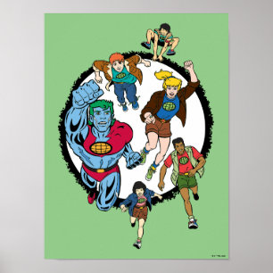 Kapitein Planet en Planeteers Circle Graphic Poster