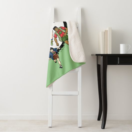 Kapitein Planet en Planeteers Circle Graphic Sherpa Deken (In situ)