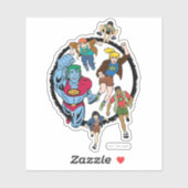 Kapitein Planet en Planeteers Circle Graphic Sticker (Vel)