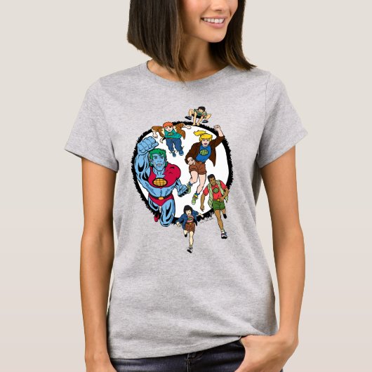 Kapitein Planet en Planeteers Circle Graphic T-shirt (Voorkant)