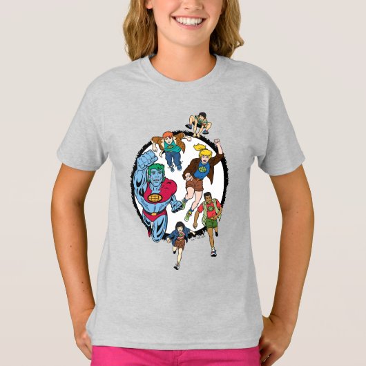 Kapitein Planet en Planeteers Circle Graphic T-shirt (Voorkant)