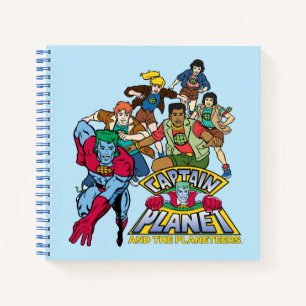 Kapitein Planet en Planeteers Group Logo Grafisch Notitieboek