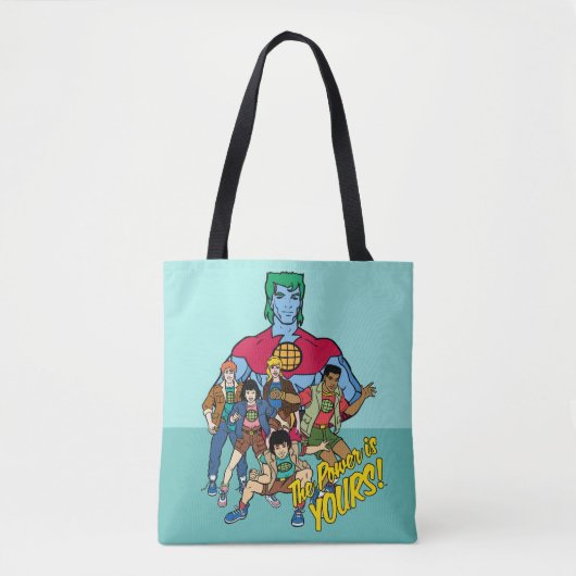 Kapitein Planet Group Graphic - de kracht is van j Tote Bag (Voorkant)