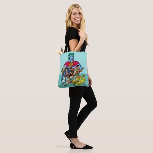 Kapitein Planet Group Graphic - de kracht is van j Tote Bag (Op model)