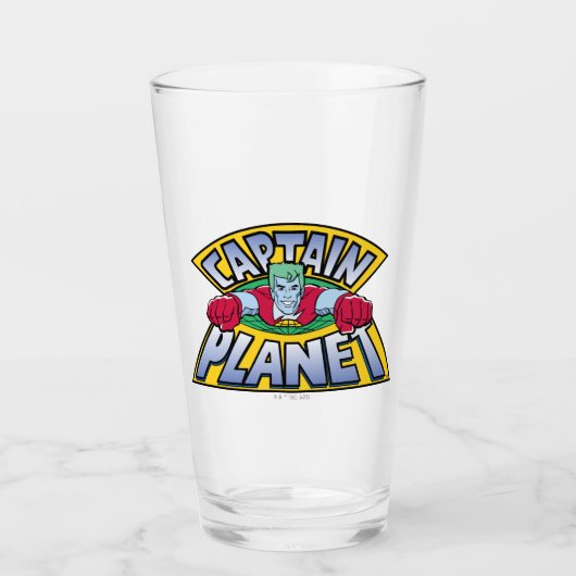 Kapitein Planet Logo Glas (Voorkant)