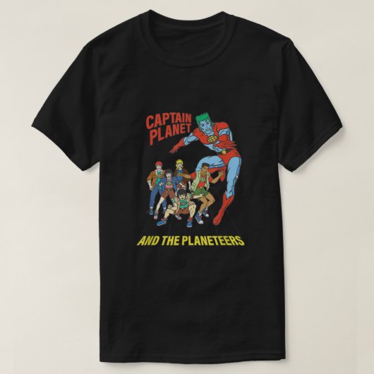 Kapitein Planet Planeteers United Retro Logo T-shirt (Design voorkant)