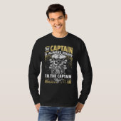 Kapitein Pontonboot I Schipper Pontonvaren T-shirt (Voorkant volledig)