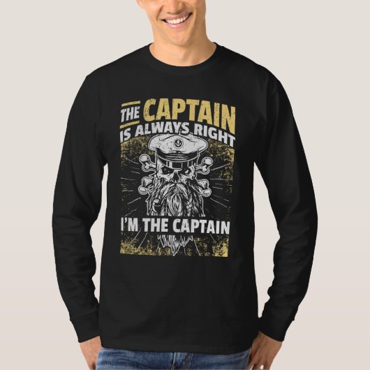 Kapitein Pontonboot I Schipper Pontonvaren T-shirt (Voorkant)