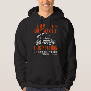 Kapitein Pontoon, kapitein Boat Boating Hoodie