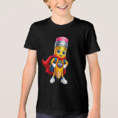 Kapitein Potlood | Schattige Superheld Terug naar Tri-Blend Shirt (Voorkant)