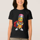 Kapitein Potlood | Schattige Superheld Terug naar Tri-Blend Shirt (Voorkant)