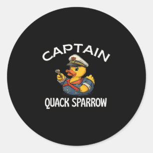 Kapitein Quack Sparrow Cruise Eenden Blijven Verst Ronde Sticker