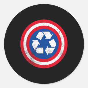 Kapitein Recyclen Dag 1 Ronde Sticker