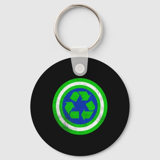 Kapitein Recyclen Earth Day Sleutelhanger (Voorkant)