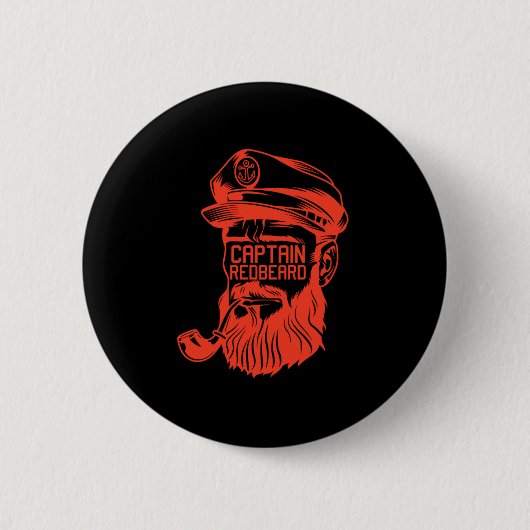 Kapitein Redhead Red Beard Ginger Beard Red Hair G Ronde Button 5,7 Cm (Voorkant)