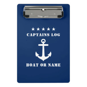 Kapitein registreert uw naam van schip Classic Anc Mini Klembord