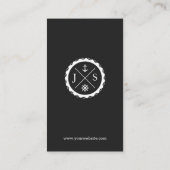 Kapitein - Retro Nautical Monogram Visitekaartje (Achterkant)