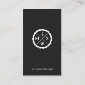 Kapitein - Retro Nautical Monogram Visitekaartje (Achterkant)