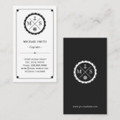 Kapitein - Retro Nautical Monogram Visitekaartje (Voorkant / Achterkant)