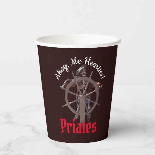 Kapitein Rum Party Pirates Papieren Bekers (Achterkant)
