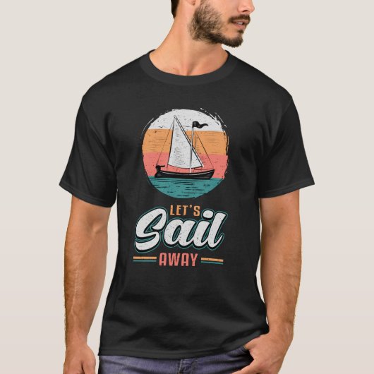 Kapitein Sail Boat Sailor Sailing Retro Gift Idea T-shirt (Voorkant)
