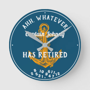 Kapitein Sailor heeft elke naam Blue Funny ingetro Ronde Klok