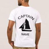 Kapitein Sailor Name Mannen White T-Shirt (Achterkant)