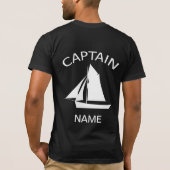 Kapitein Sailor Name Sjabloon Mannen Black T-Shirt (Achterkant)
