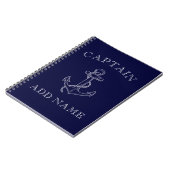Kapitein Sailor Nautical Anchor, gepersonaliseerd Notitieboek (Linkerzijde)