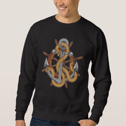 Kapitein Sailor Nautical Sail, Anchor Steering Whe Trui (Voorkant)