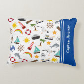 Kapitein Sailor Nautical van Young Boy Accent Kussen (Achterkant)