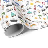 Kapitein Sailor Nautical van Young Boy Cadeaupapier (Rol Hoek)