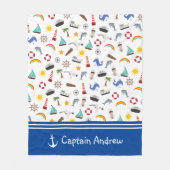 Kapitein Sailor Nautical van Young Boy Fleece Deken (Voorkant)