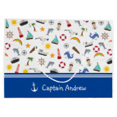 Kapitein Sailor Nautical van Young Boy Groot Cadeauzakje (Achterkant)