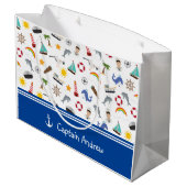 Kapitein Sailor Nautical van Young Boy Groot Cadeauzakje (Achterkant Gekanteld)
