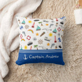 Kapitein Sailor Nautical van Young Boy Kussen (Deken)