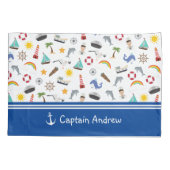 Kapitein Sailor Nautical van Young Boy Kussensloop (Achterkant)