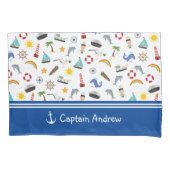 Kapitein Sailor Nautical van Young Boy Kussensloop (Voorkant)