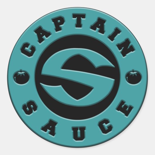 Kapitein Sauce Logo Ronde Sticker (Voorkant)