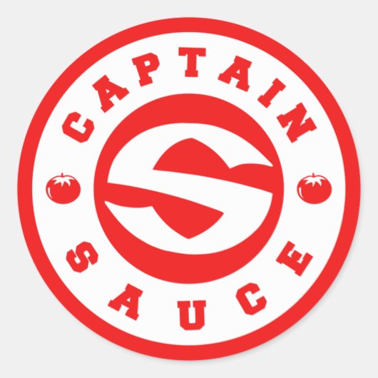 Kapitein Sauce Tomato Ronde Sticker (Voorkant)