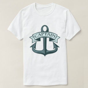 Kapitein schepen anker t-shirt