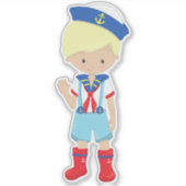 Kapitein, schipper, blond haar, klettenjongen sticker (Voorkant)