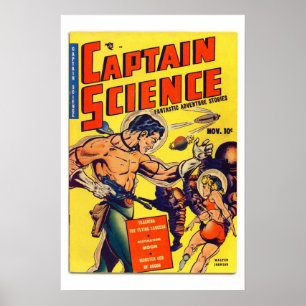 Kapitein Science  Comic Book Hoesje Poster
